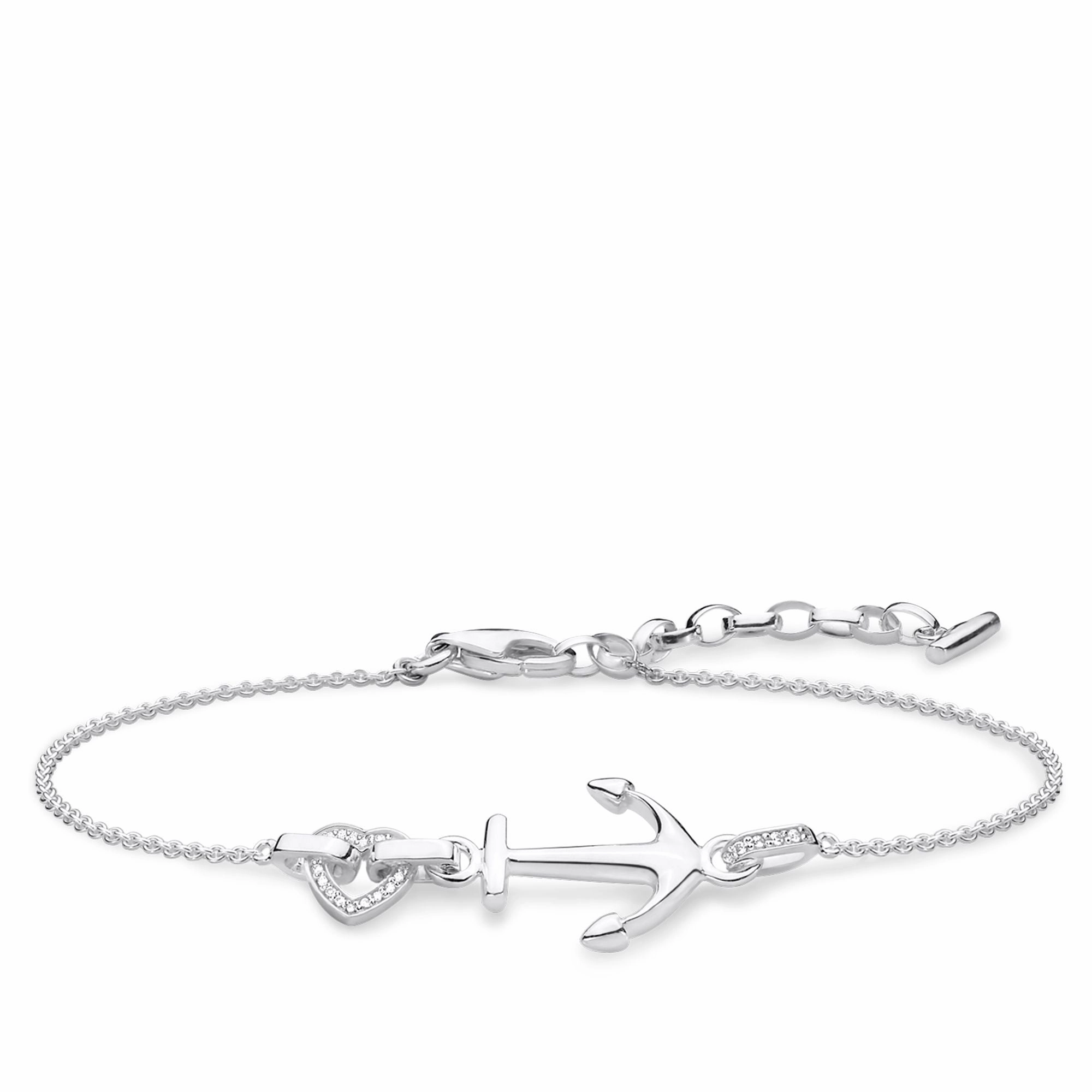 Thomas Sabo Glam And Soul Sterling Silver Anchor With Heart Bracelet
