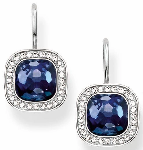 Thomas Sabo Glam And Soul Sterling Silver Corundum Dark Blue Cosmo Earrings