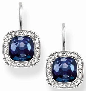 Thomas Sabo Glam And Soul Sterling Silver Corundum Dark Blue Cosmo Earrings