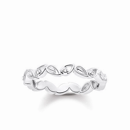 Thomas Sabo Glam And Soul Sterling Silver Diamond Leaves Ring