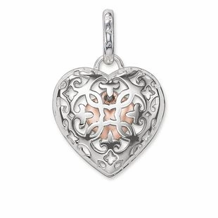 Thomas Sabo Glam And Soul Sterling Silver Rose Gold Heart Medallion Pendant