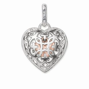 Thomas Sabo Glam And Soul Sterling Silver Rose Gold Heart Medallion Pendant