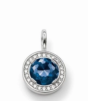 Thomas Sabo Glam And Soul Sterling Silver White Zirconia Blue Corundum Pendant D