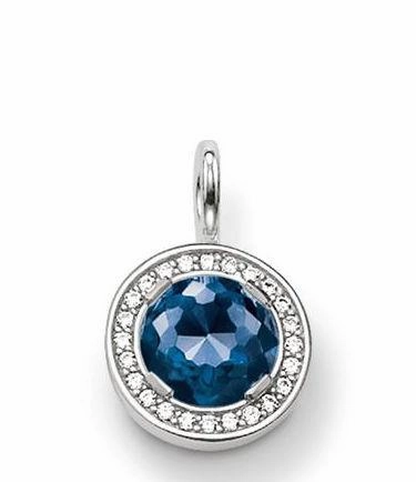 Thomas Sabo Glam And Soul Sterling Silver White Zirconia Blue Corundum Pendant D