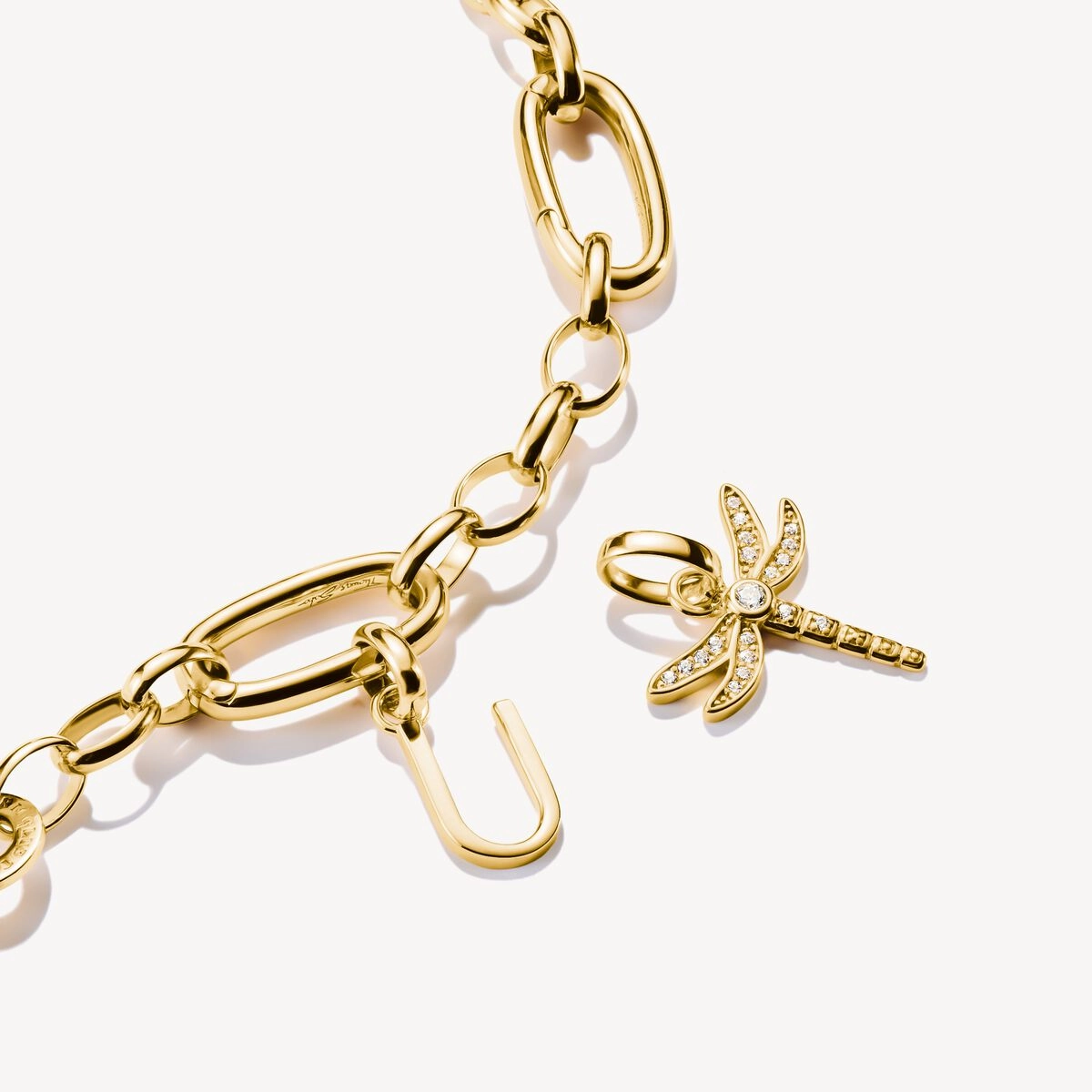 Thomas Sabo Gold Plated Letter U Connect Charm
