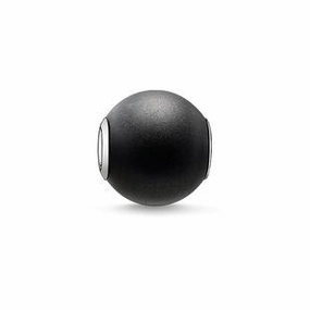 Thomas Sabo Karma Bead Sterling Silver Black Obsidian Matt Charm