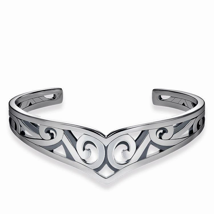 Thomas Sabo Rebel At Heart Sterling Silver Maori Bangle Medium