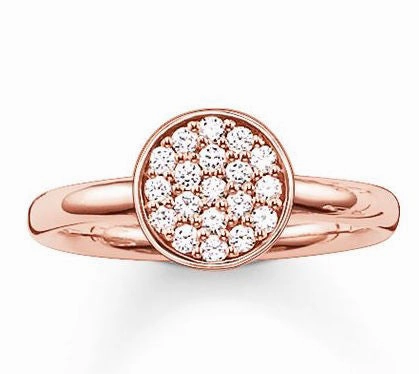 Thomas Sabo Ring Glam And Soul Sparkling Circles Rose Gold Size 56 D
