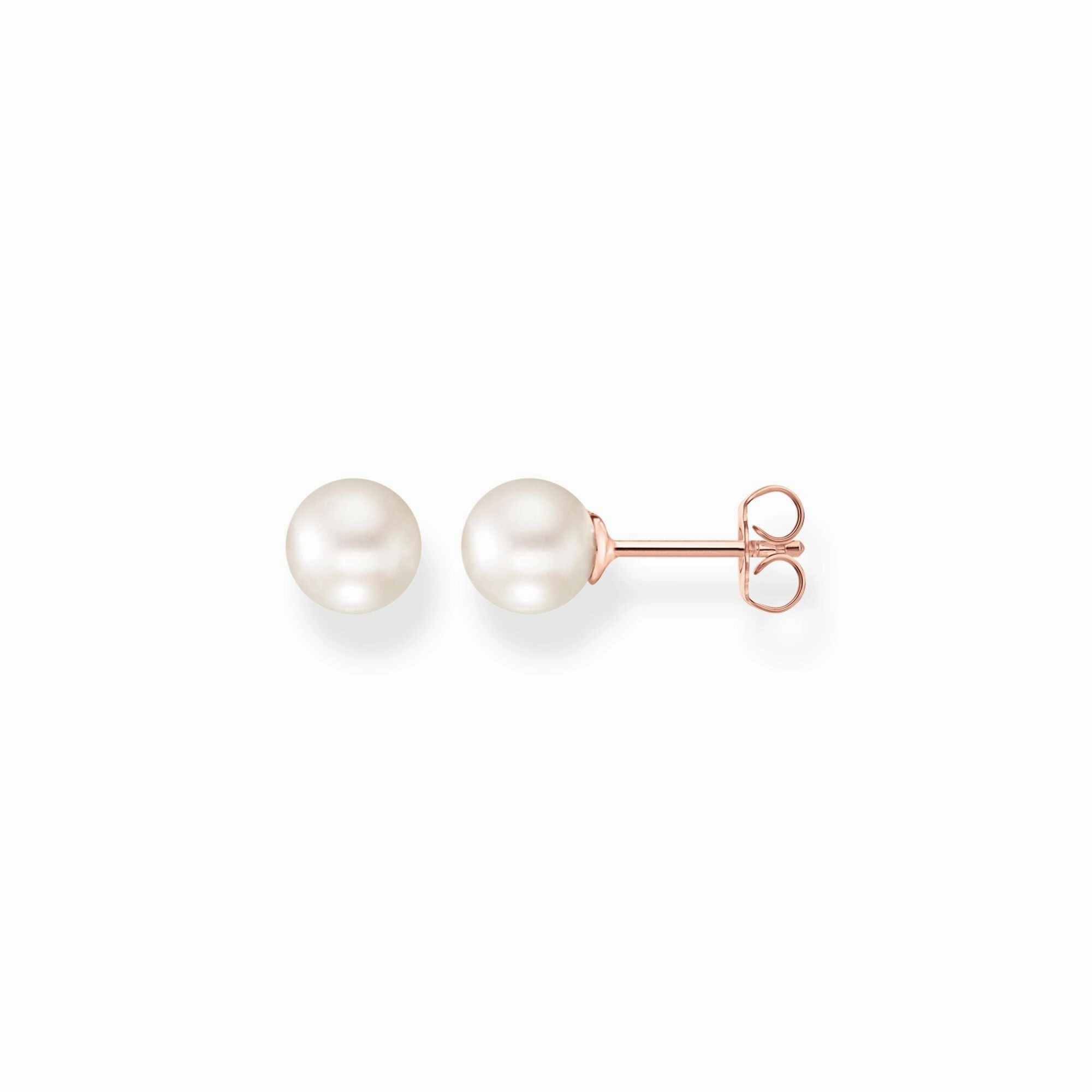 Thomas Sabo Rose Gold Plated Sterling Silver Freshwater Pearl Stud Earrings