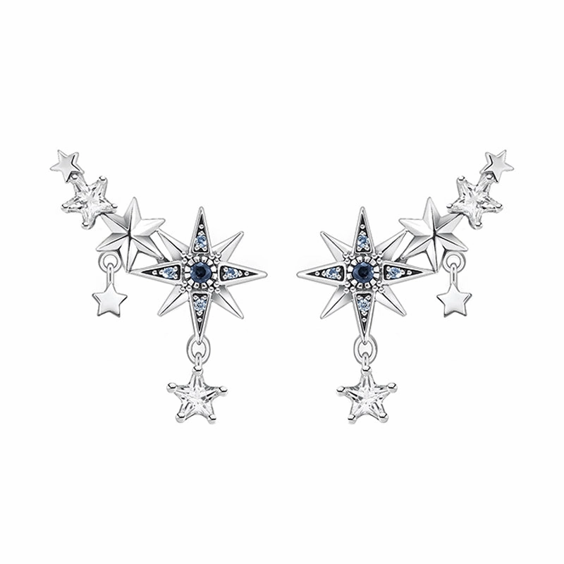 Thomas Sabo Royalty Sterling Silver Star Climber Earrings