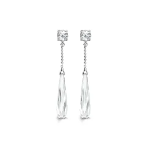 Ti Sento Earrings Drop Silver With White Cubic Zirconia Round And Pear
