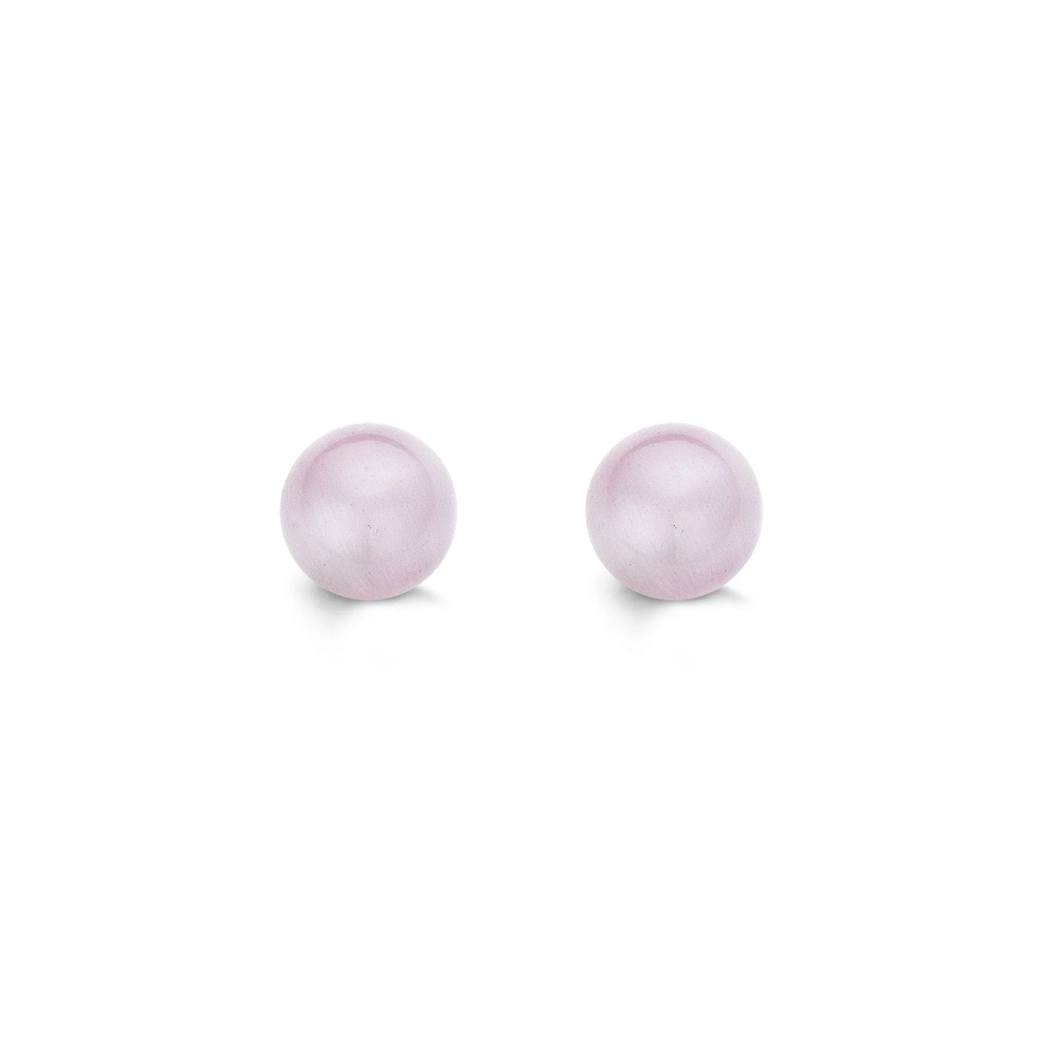 Ti Sento Earrings Silver And Pink Catseye Ball Stud