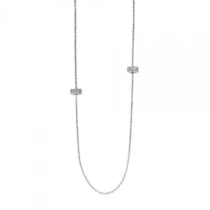 Ti Sento Necklace Silver And White Cubic Zirconia Spacer