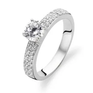 Ti Sento Ring Silver And White Cubic Zirconia Claw Set
