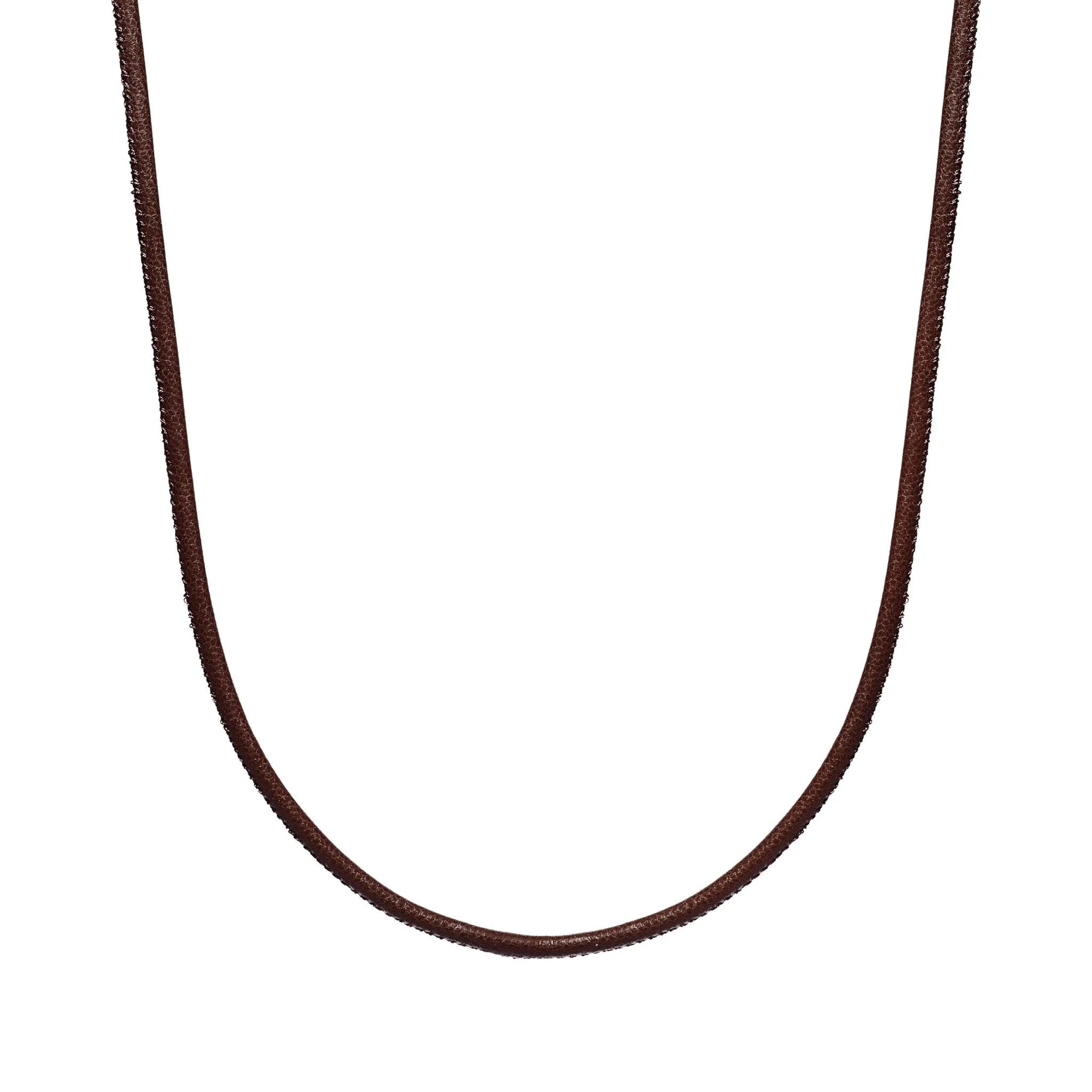 Ti Sento Sterling Silver Brown Leather Necklace 90cm D