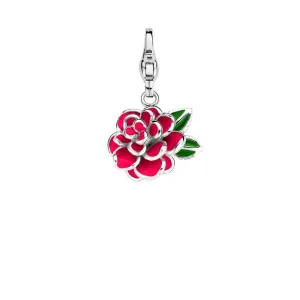 Ti Sento Sterling Silver Pink Enamel Love Bloom Charm D