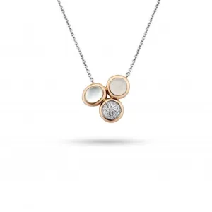 Ti Sento Sterling Silver Rose Gold Crystal Necklace D