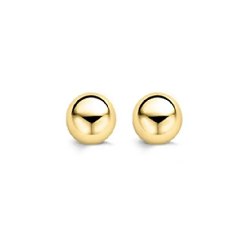 Ti Sento Sterling Silver Yellow Gold Ball Stud Earrings D