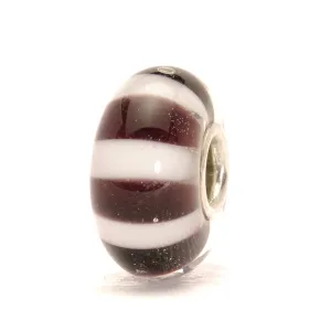 Trollbeads Bead Glass Black & White Stripes D
