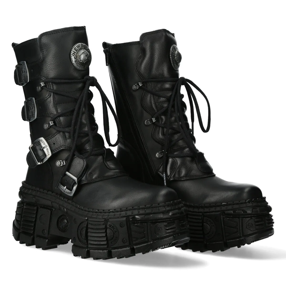 WALL373-S5 Boots Punk Leather Platform Gothic