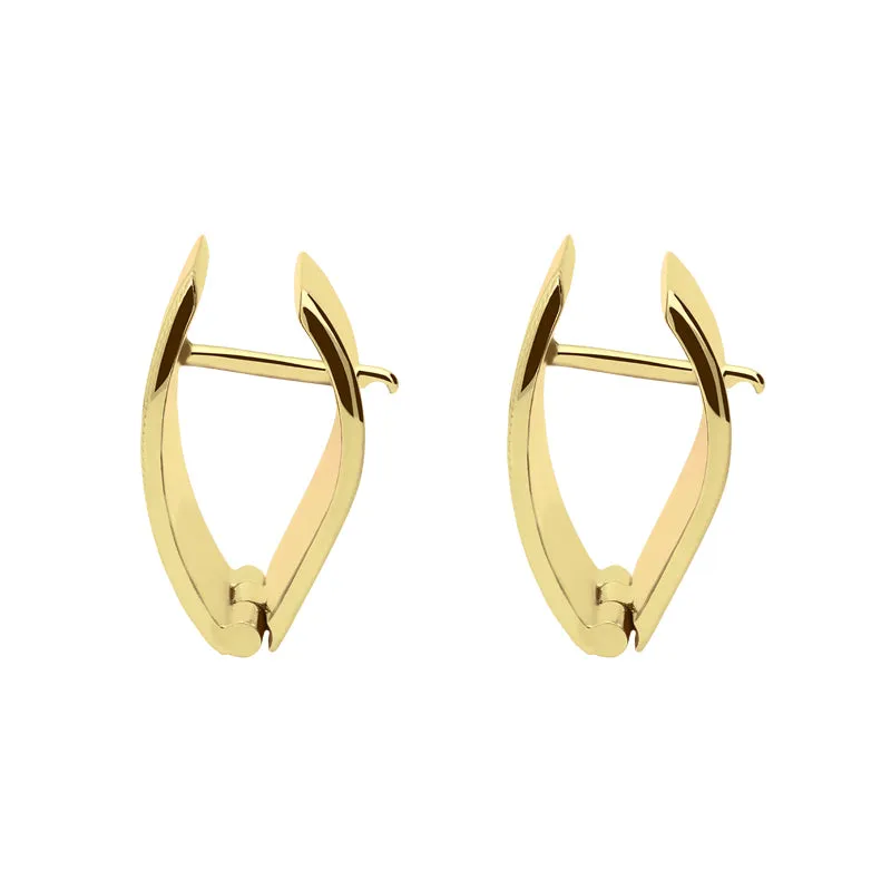 Wellendorff 18ct Yellow Gold 0.20ct Diamond Blue Enamel Hoop Earrings