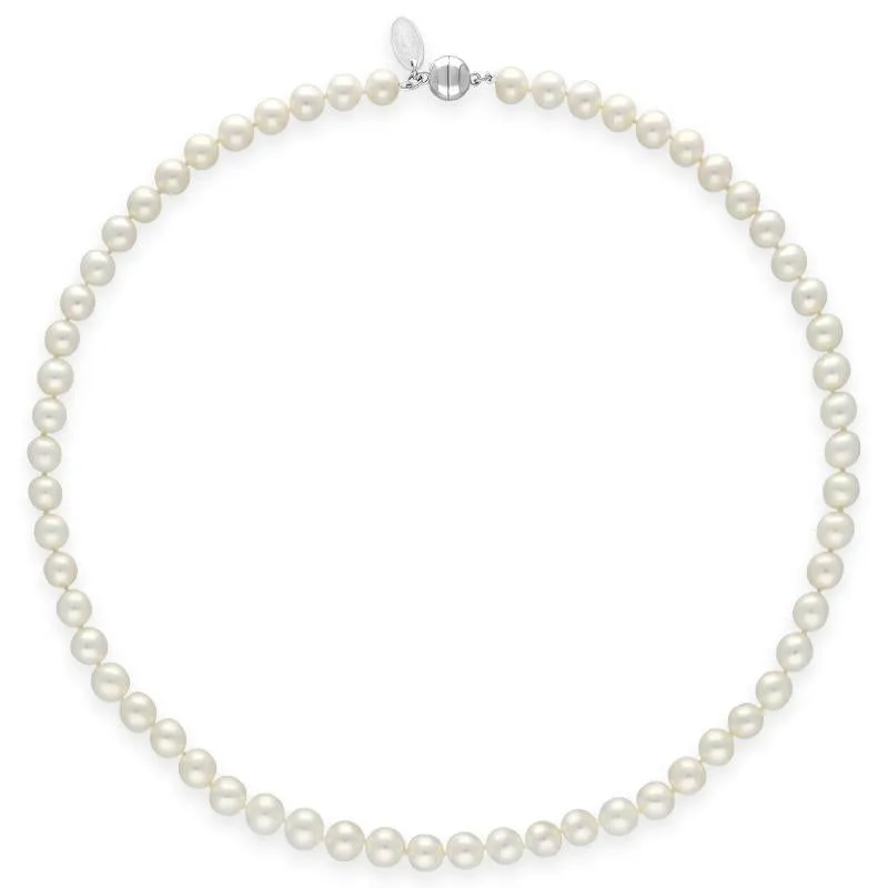 White Pearl 8mm Round Bead Necklace