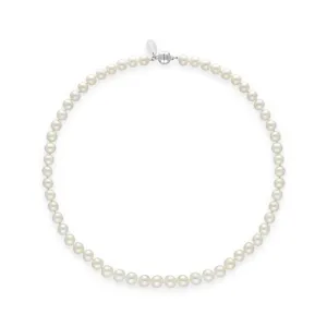 White Pearl 8mm Round Bead Necklace
