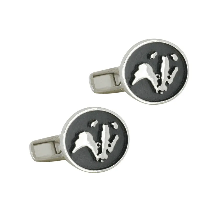 Wild Life Trust Collection Oval Cuff Links Badger Sterling Silver