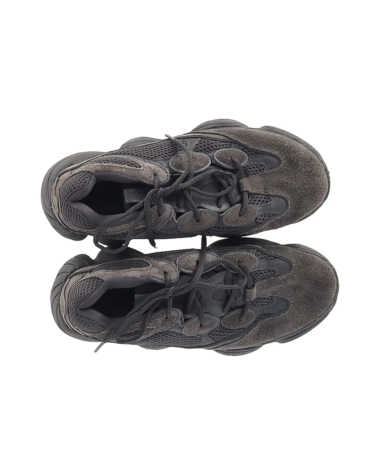 Yeezy x Adidas 500 'Granite' Sneakers in Grey Suede and Mesh