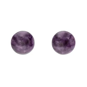 Yellow Gold Blue John 5mm Ball Stud Earrings