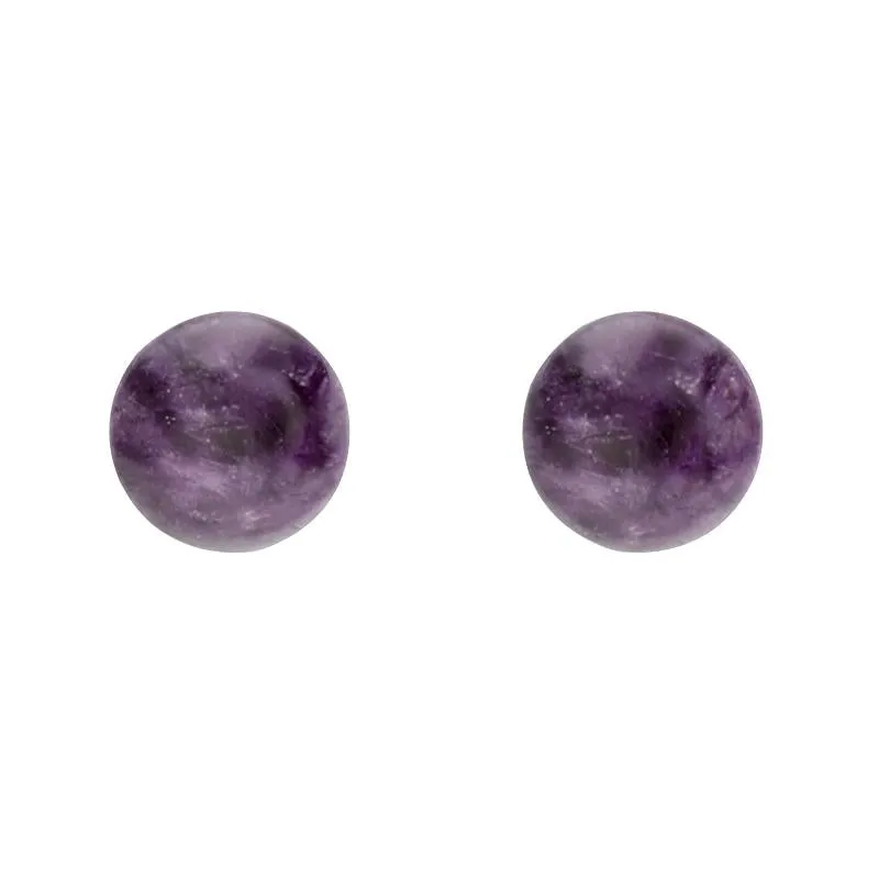Yellow Gold Blue John 5mm Ball Stud Earrings