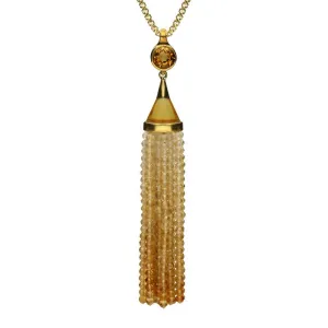 Yellow Gold Plated Sterling Silver Citrine Cascade Necklace D