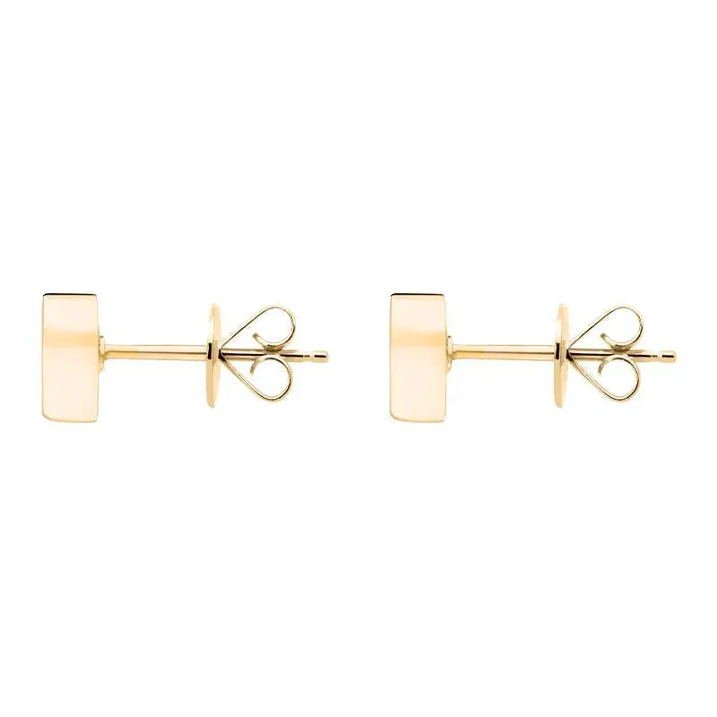 Yellow Gold Plated Sterling Silver Heart Stud Earrings