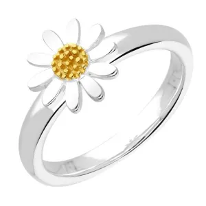 Yellow Gold Plated Sterling Silver Light Petal Daisy Ring