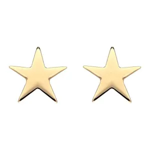 Yellow Gold Plated Sterling Silver Star Stud Earrings