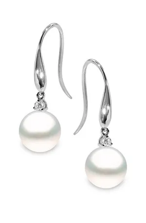 Yoko Pearls 18ct White Gold 0.13ct Diamond South Sea Pearl Drop Earrings
